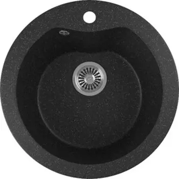 Кухонная мойка GreenStone GRS-08S-308 черная, с сифоном