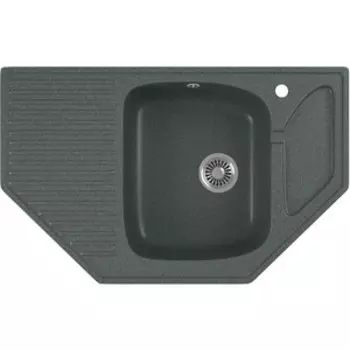 Кухонная мойка GreenStone GRS-10-343 антрацит, с сифоном