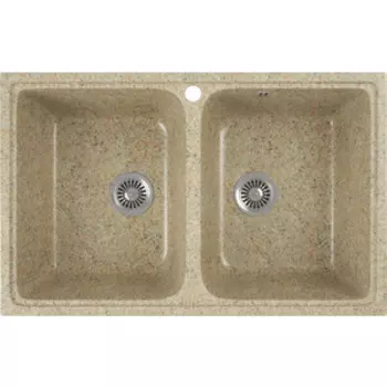 Кухонная мойка GreenStone GRS-15-302 песочная, с сифоном