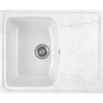 Кухонная мойка GreenStone GRS-17K-331 белая, с сифоном