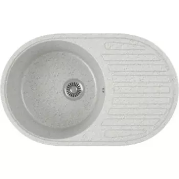 Кухонная мойка GreenStone GRS-18-310 серая, с сифоном