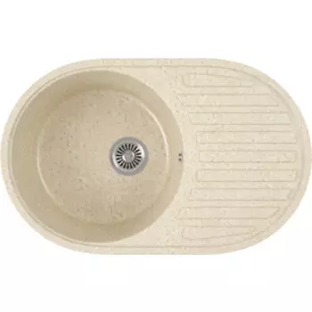 Кухонная мойка GreenStone GRS-18-328 бежевая, с сифоном