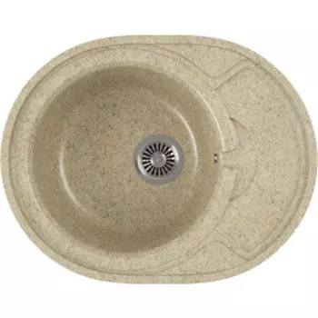 Кухонная мойка GreenStone GRS-18k-302 песочная, с сифоном