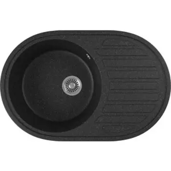 Кухонная мойка GreenStone GRS-18L-308 черный, с сифоном