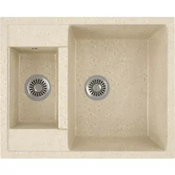 Кухонная мойка GreenStone GRS-21-328 бежевая, с сифоном