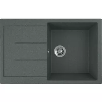 Кухонная мойка GreenStone GRS-25-343 антрацит, с сифоном