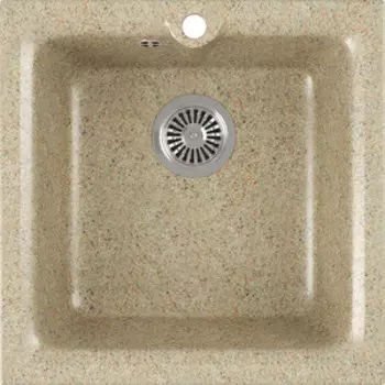 Кухонная мойка GreenStone GRS-42-302 песочная, с сифоном