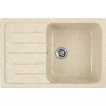 Кухонная мойка GreenStone GRS-76-328 бежевая, с сифоном