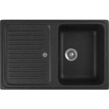 Кухонная мойка GreenStone GRS-78-308 черная, с сифоном