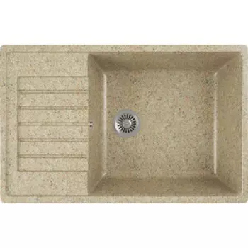 Кухонная мойка GreenStone GRS-78L-302 песочная, с сифоном