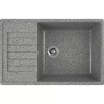 Кухонная мойка GreenStone GRS-78L-309 темно-серый, с сифоном