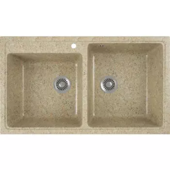 Кухонная мойка GreenStone GRS-85k-302 песочный, с сифоном