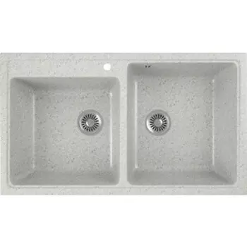 Кухонная мойка GreenStone GRS-85k-310 серый, с сифоном
