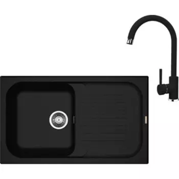 Кухонная мойка и смеситель Florentina Арона 860 антрацит Fs (20.225.D0860.302 + 313.01H.1123.302)