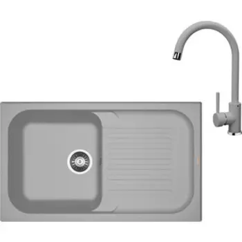 Кухонная мойка и смеситель Florentina Арона 860 грей Fs (20.225.D0860.305 + 313.01H.1123.305)