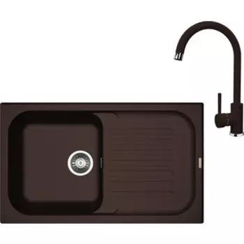 Кухонная мойка и смеситель Florentina Арона 860 мокко Fs (20.225.D0860.303 + 313.01H.1123.303)