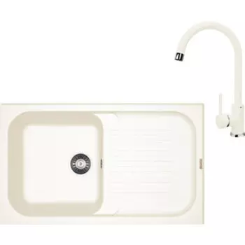 Кухонная мойка и смеситель Florentina Арона 860 жасмин Fs (20.225.D0860.201 + 313.01H.1123.201)
