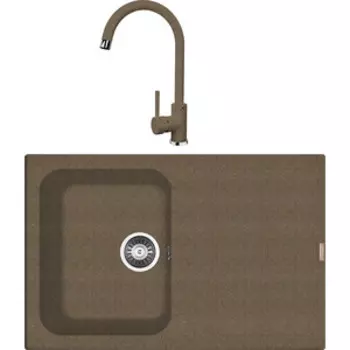Кухонная мойка и смеситель Florentina Гаттинара 780 коричневый Fg (20.255.B0780.105 + 313.01H.1123.105)