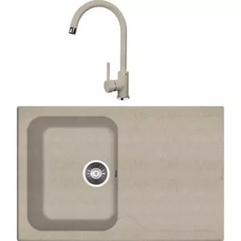Кухонная мойка и смеситель Florentina Гаттинара 780 песочный Fg (20.255.B0780.107 + 313.01H.1123.107)