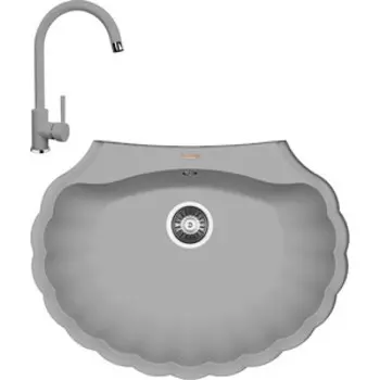 Кухонная мойка и смеситель Florentina Гребешок 695 грей Fs (20.345.E0695.305 + 313.01H.1123.305)