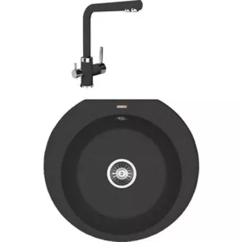 Кухонная мойка и смеситель Florentina Эльба черный Fg (20.145.C0555.102 + 333.19H.2123.102)