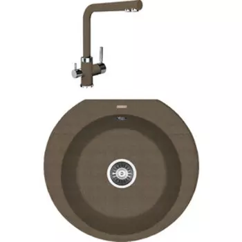 Кухонная мойка и смеситель Florentina Эльба коричневый Fg (20.145.C0555.105 + 333.19H.2123.105)