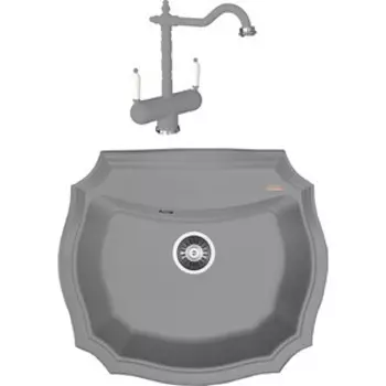 Кухонная мойка и смеситель Florentina Эмилия 640 грей Fs (20.355.D0640.305 + 333.21H.2113.305)