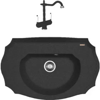 Кухонная мойка и смеситель Florentina Эмилия 900 черный Fg (20.340.D0900.102 + 333.21H.2113.102)