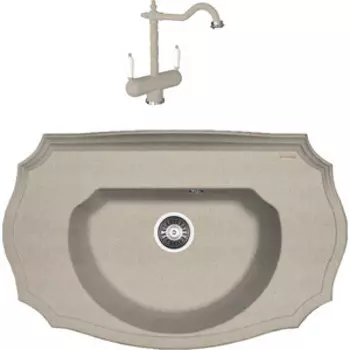 Кухонная мойка и смеситель Florentina Эмилия 900 песочный Fg (20.340.D0900.107 + 333.21H.2113.107)