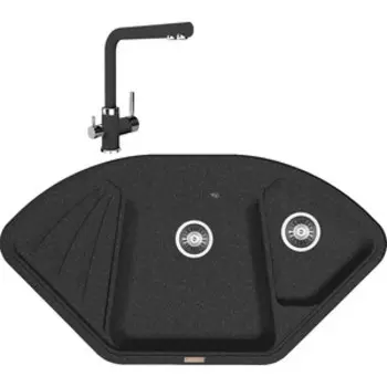 Кухонная мойка и смеситель Florentina Капри черный Fg (20.185.J1060.102 + 313.01H.1123.102)