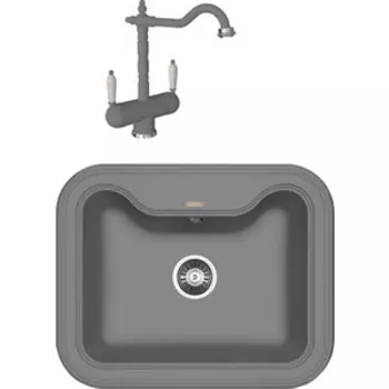 Кухонная мойка и смеситель Florentina Крит 630 грей Fs (20.110.D0630.305 + 333.21H.2113.305)