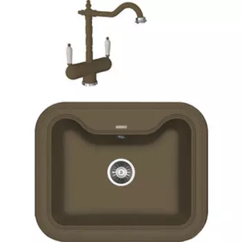 Кухонная мойка и смеситель Florentina Крит 630 капучино Fs (20.110.D0630.306 + 333.21H.2113.306)