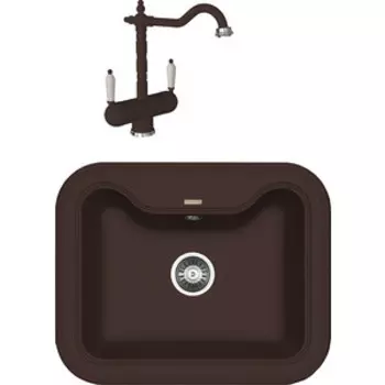 Кухонная мойка и смеситель Florentina Крит 630 мокко Fs (20.110.D0630.303 + 333.21H.2113.303)