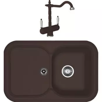 Кухонная мойка и смеситель Florentina Крит 780 мокко Fs (20.170.D0780.303 + 333.21H.2113.303)