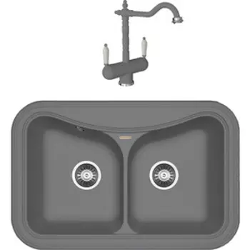 Кухонная мойка и смеситель Florentina Крит 780А грей Fs (20.175.E0780.305 + 333.21H.2113.305)