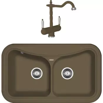 Кухонная мойка и смеситель Florentina Крит 860 капучино Fs (20.115.E0860.306 + 333.21H.2113.306)