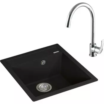 Кухонная мойка и смеситель Florentina Липси 460 Lemark Plus Strike (20.280.B0460.302, LM1105C)