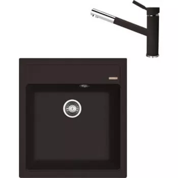 Кухонная мойка и смеситель Florentina Липси 460 мокко Fs (20.280.B0460.303 + 313.18L.1223.303)