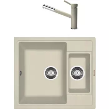 Кухонная мойка и смеситель Florentina Липси 580К шампань Fs (20.210.D0580.202 + 313.18L.1223.202)