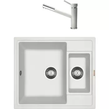 Кухонная мойка и смеситель Florentina Липси 580К жасмин Fs (20.210.D0580.201 + 313.18L.1223.201)