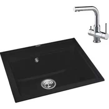 Кухонная мойка и смеситель Florentina Липси 600 Lemark Comfort (20.120.D0600.302, LM3061C)