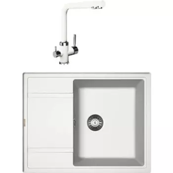 Кухонная мойка и смеситель Florentina Липси 650 жасмин Fs (20.125.C0650.201 + 333.19H.2123.201)