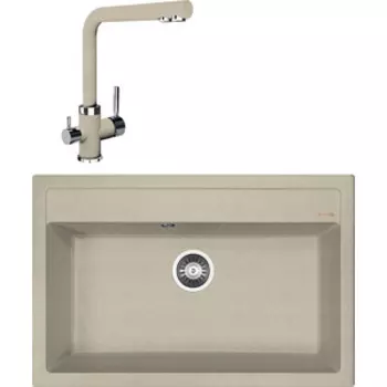 Кухонная мойка и смеситель Florentina Липси 770 бежевый Fg (20.440.E0770.104 + 333.19H.2123.104)