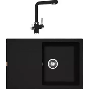 Кухонная мойка и смеситель Florentina Липси 780 антрацит Fs (20.270.C0780.302 + 333.19H.2123.302)