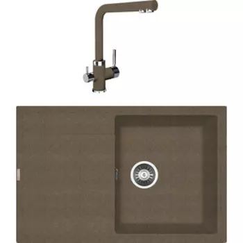 Кухонная мойка и смеситель Florentina Липси 780 коричневый Fg (20.270.C0780.105 + 333.19H.2123.303)