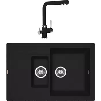 Кухонная мойка и смеситель Florentina Липси 780K антрацит Fs (20.250.D0780.302 + 333.19H.2123.302)