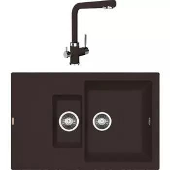 Кухонная мойка и смеситель Florentina Липси 780K мокко Fs (20.250.D0780.303 + 333.19H.2123.303)