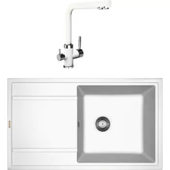 Кухонная мойка и смеситель Florentina Липси 860 жасмин Fs (20.130.D0860.201 + 333.19H.2123.201)