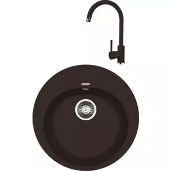 Кухонная мойка и смеситель Florentina Лотос 510 мокко Fs (20.290.B0510.303 + 313.01H.1123.303)