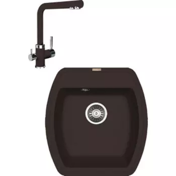 Кухонная мойка и смеситель Florentina Нире 480 мокко Fs (20.190.B0480.303 + 333.19H.2123.303)